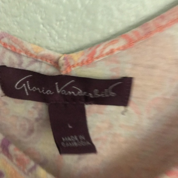 Gloria Vanderbilt Peach/orange blouse with sequins - Picture 5 of 5